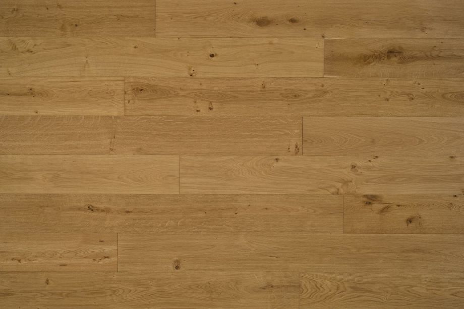 Closeup of Coastside European Oak Engineered Hardwood Flooring; wide planks