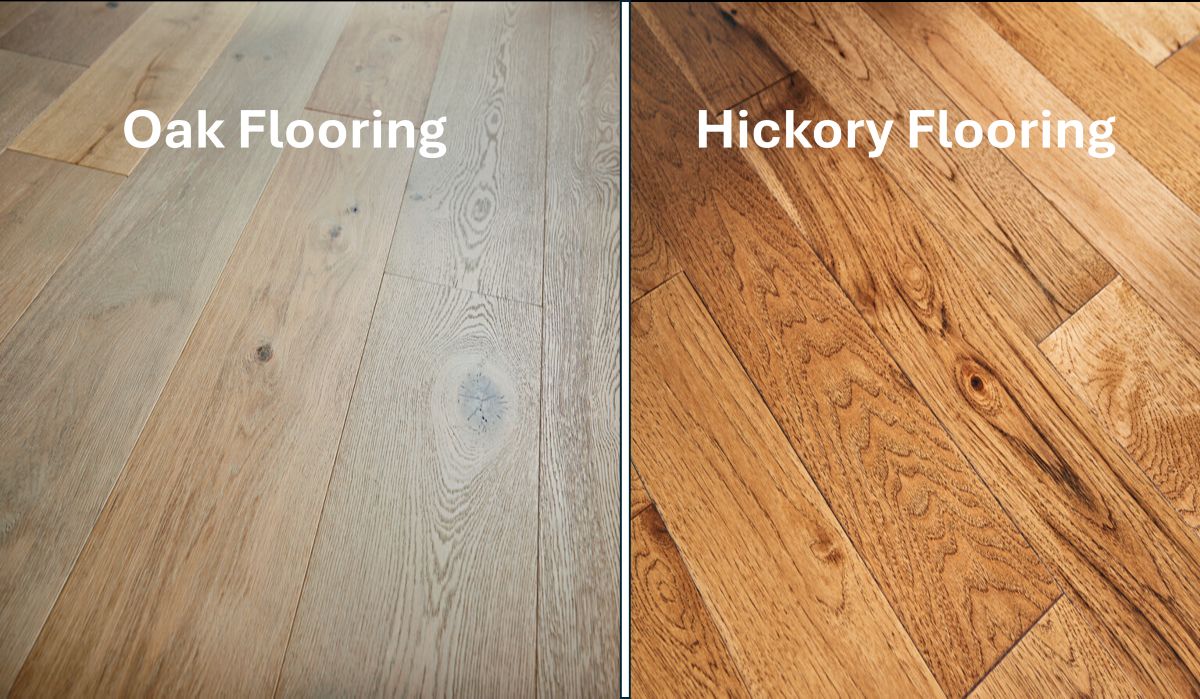 Closeup of hickory wood floors vs oak