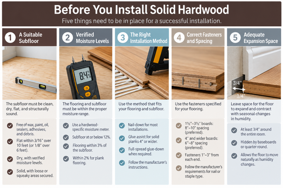 Before You Install Hardwood: 5 things must be in place for a successful installation