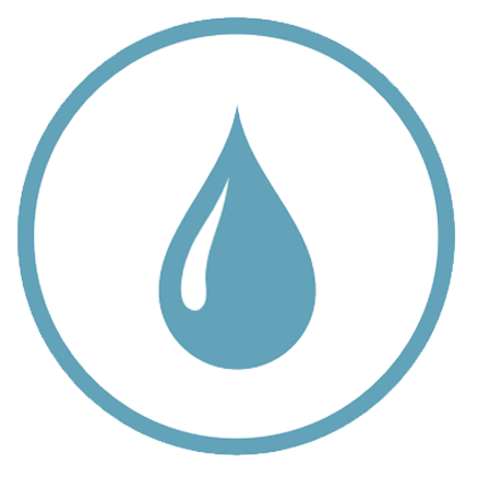 Illustration of a water droplet to indicate waterproof performance of ArmorWood densified engineered hardwood