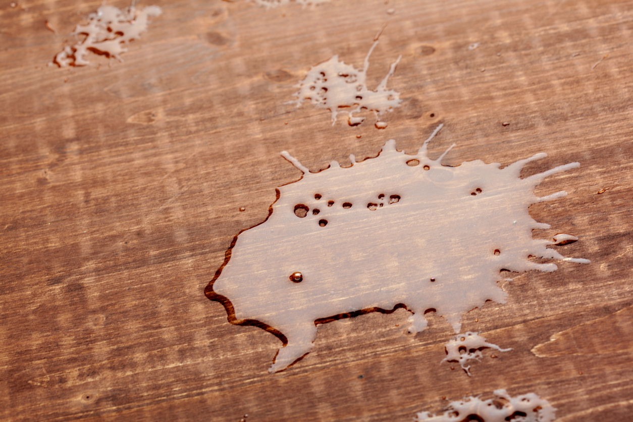 Candle wax stain on a hardwood floor
