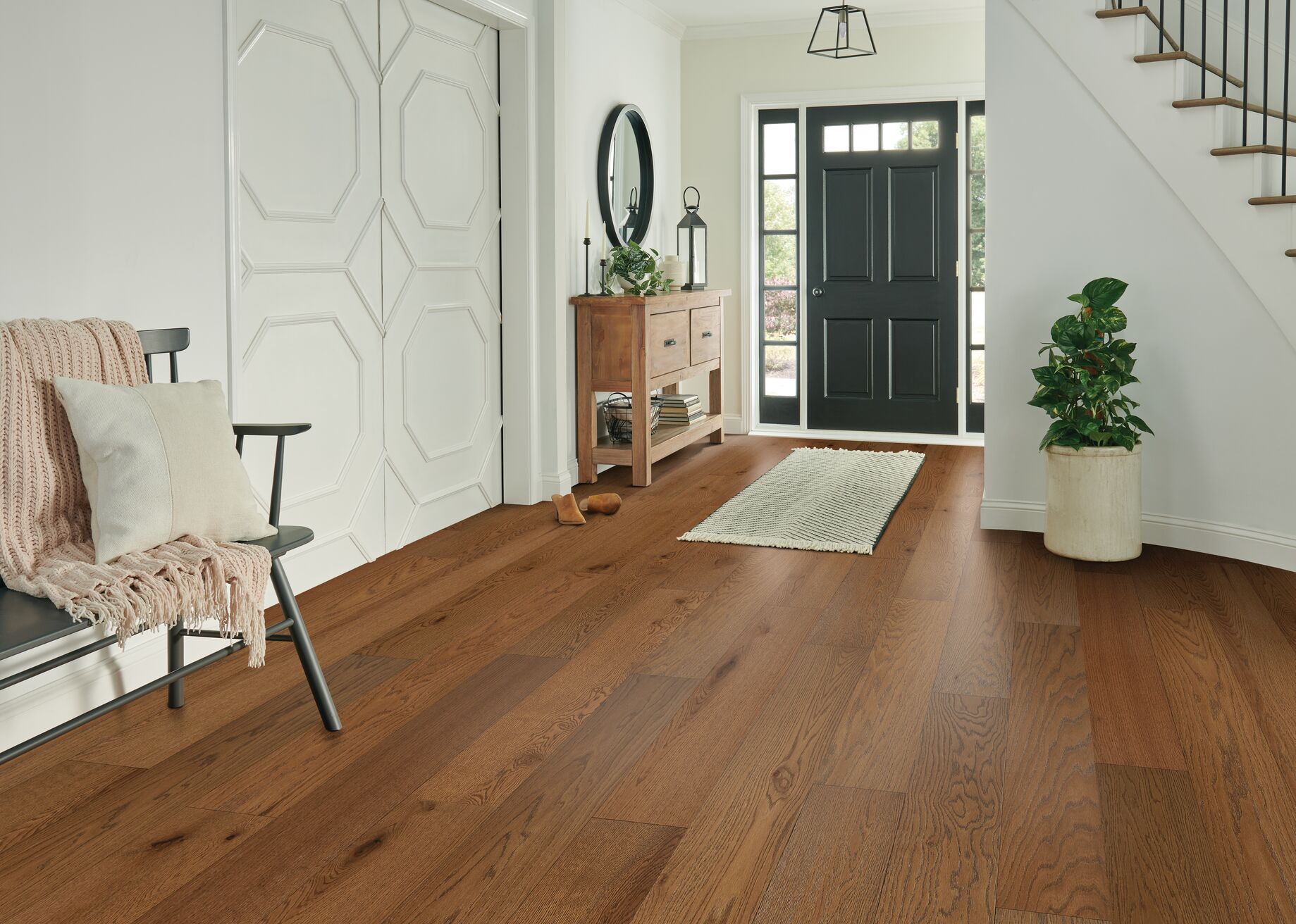 Saddle flooring, shown in a room
