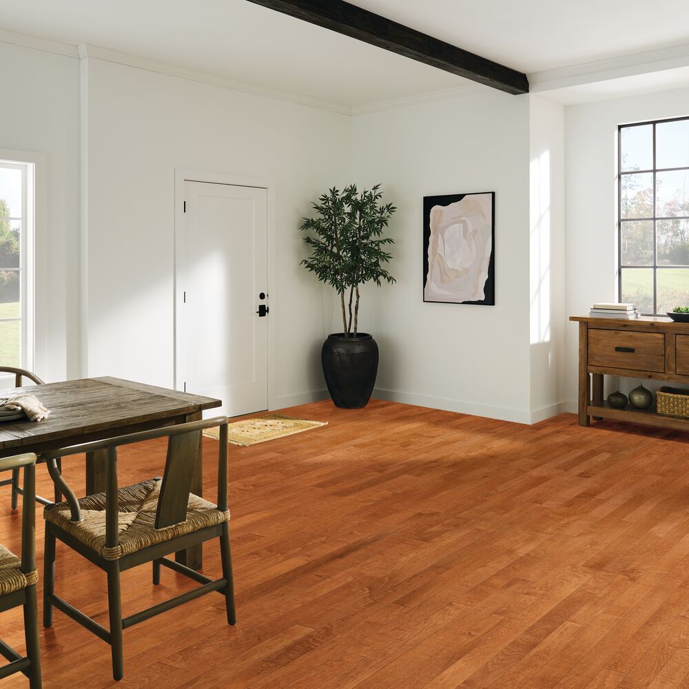 Cinnamon flooring, shown in a room