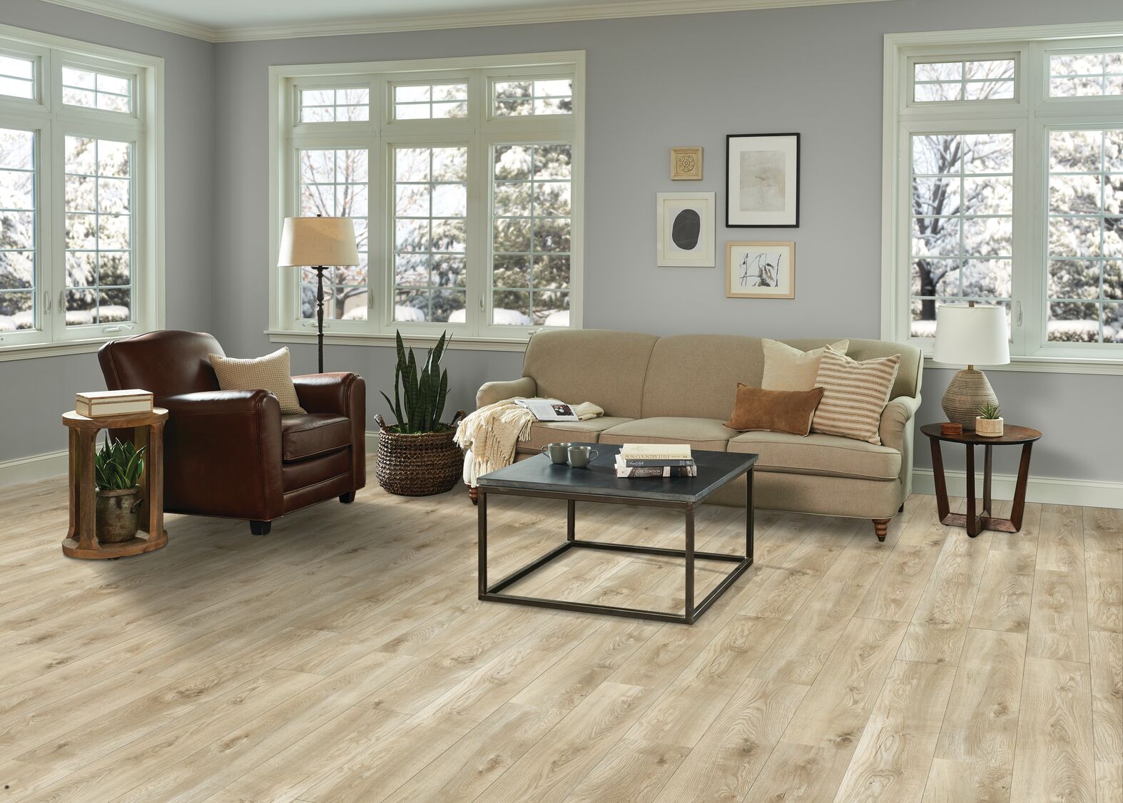 Faintly White flooring, shown in a room