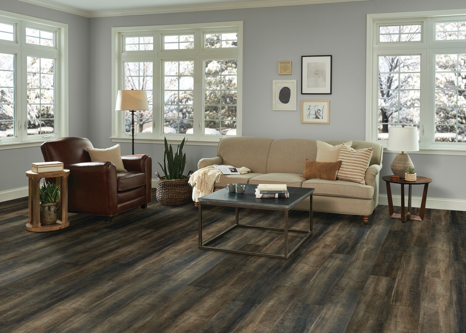 Shady Location flooring, shown in a room