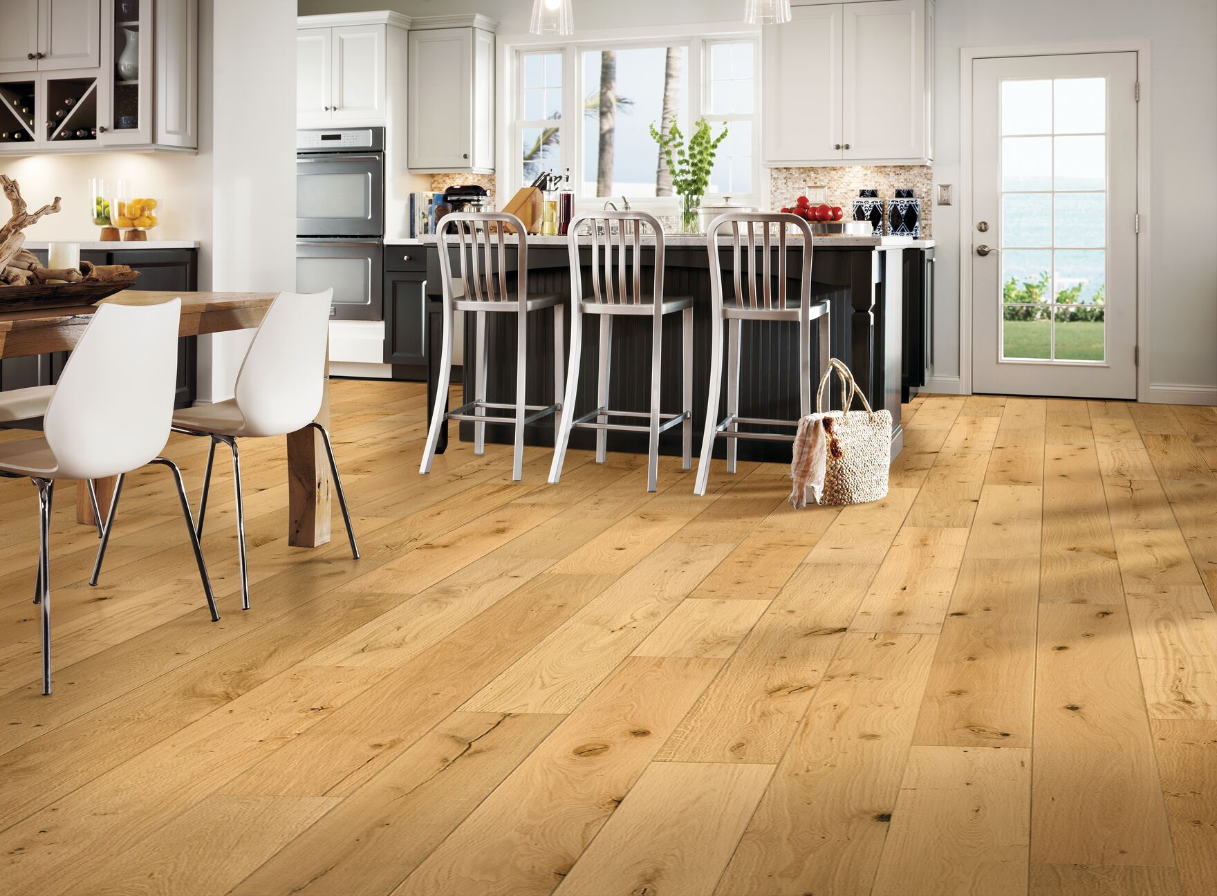 Natural flooring, shown in a room