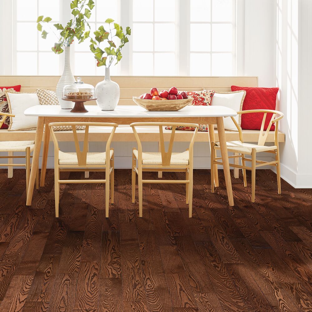 Saddle flooring, shown in a room