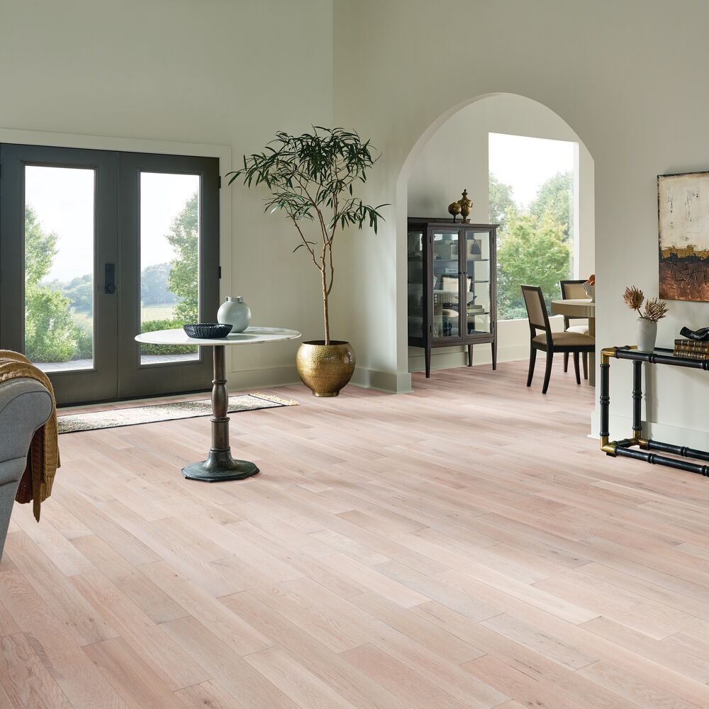 Oyster White flooring, shown in a room